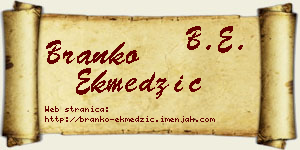 Branko Ekmedžić vizit kartica